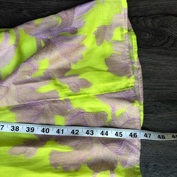 Anthropologie Akemi + Kin Citron Slip Dress Size XSP Neon Floral Embroidered - Picture 7 of 9